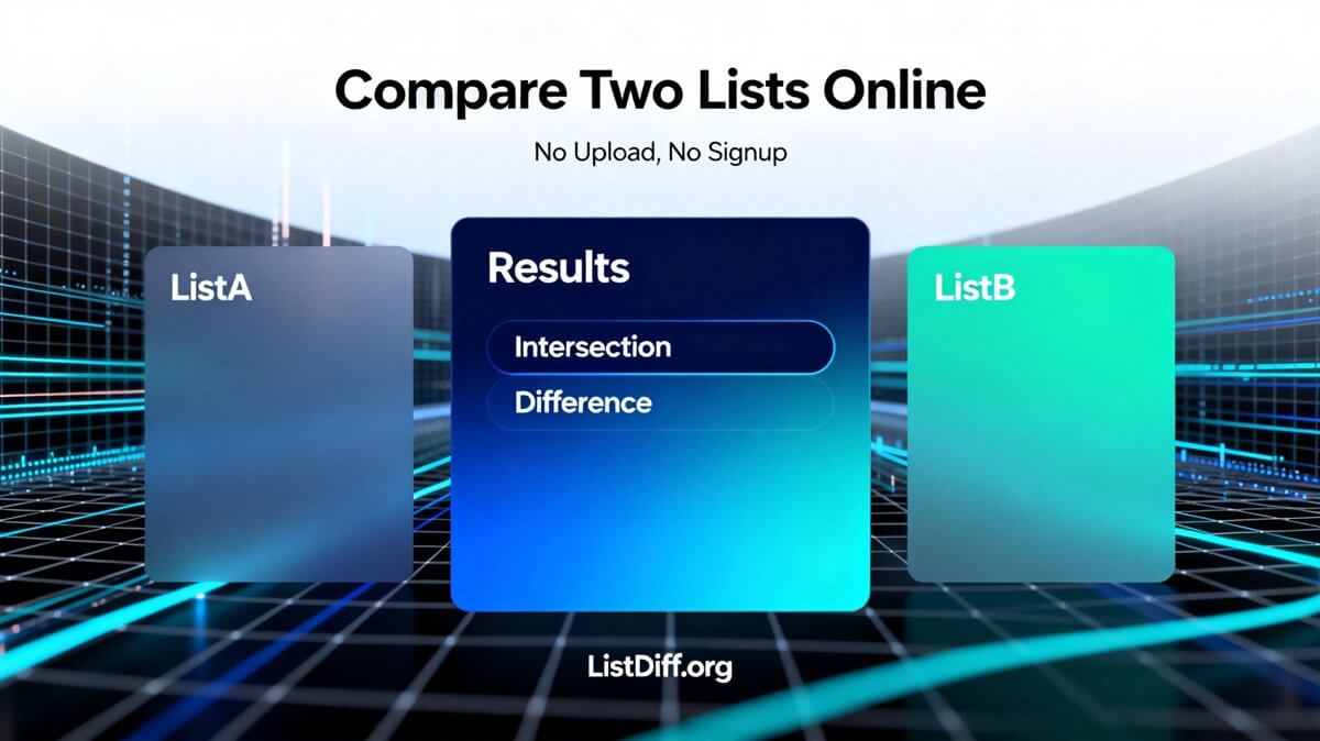 Compare Two Lists Online - Free List Diff Tool | ListDiff